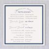 The Elegant Midnight Border Jewish wedding invitation features a modern and sophisticated bilingual design, with Hebrew and English side by side to cater to both Jewish and Hebrew readers. Perfect for your special day, the invitation is printed with a blue border, adding a touch of elegance and style to your wedding. The heading, “Meet us under the Chuppah,” appears in both Hebrew and English, making it an ideal choice for a Jewish wedding. The text is carefully crafted to be easy to read and understand, while also conveying the joy and excitement of your big day.