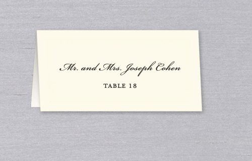 Custom Printed Wedding Place Card with Guest Name and Table Number