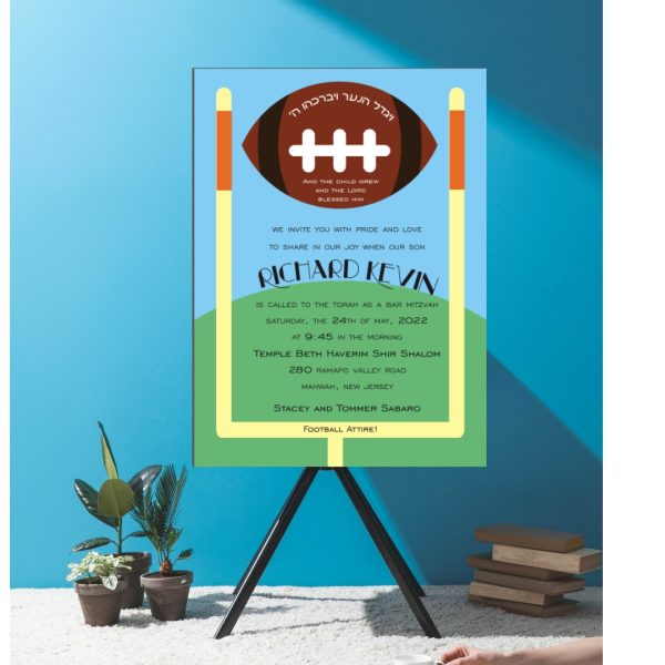 Let's play Football - Bar Mitzvah Invitation