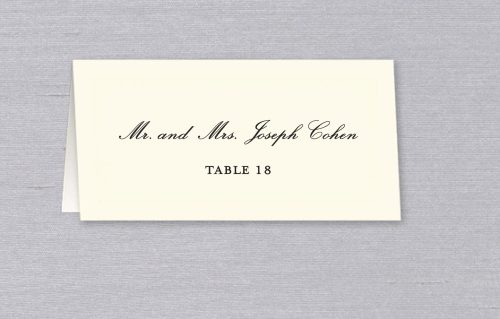 Custom Printed Wedding Place Card with Guest Name and Table Number