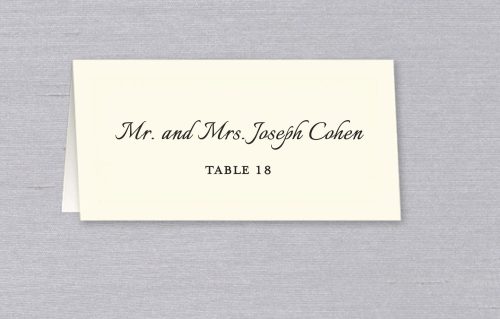 Custom Printed Wedding Place Card with Guest Name and Table Number
