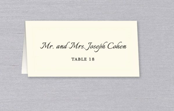 Custom Printed Wedding Place Card with Guest Name and Table Number