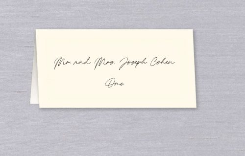 Custom Printed Wedding Place Card with Guest Name and Table Number