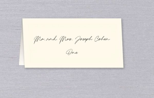 Custom Printed Wedding Place Card with Guest Name and Table Number