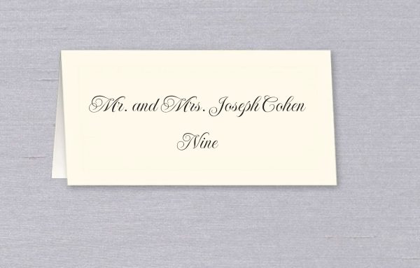 Custom Printed Wedding Place Card with Guest Name and Table Number