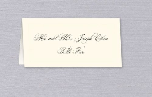 Custom Printed Wedding Place Card with Guest Name and Table Number