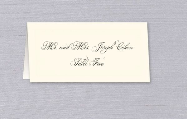 Custom Printed Wedding Place Card with Guest Name and Table Number