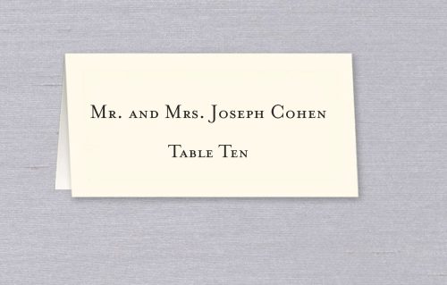 Custom Printed Wedding Place Card with Guest Name and Table Number