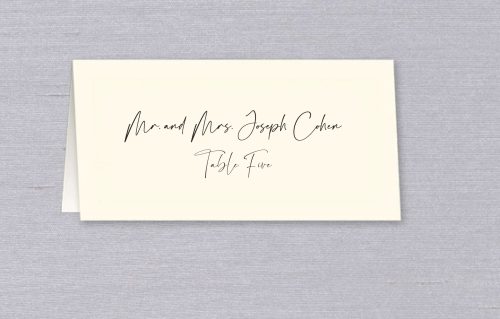 Custom Printed Wedding Place Card with Guest Name and Table Number