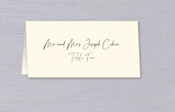 Custom Printed Wedding Place Card with Guest Name and Table Number