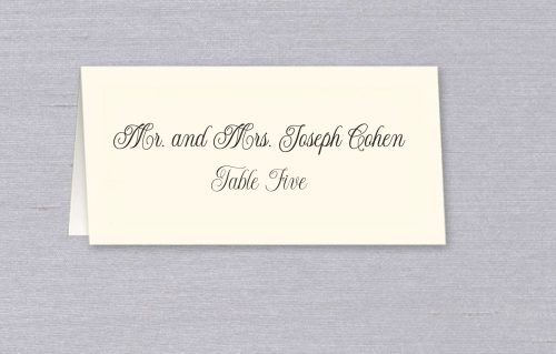 Custom Printed Wedding Place Card with Guest Name and Table Number