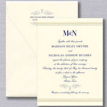 Pearl Lines Wedding Invitation