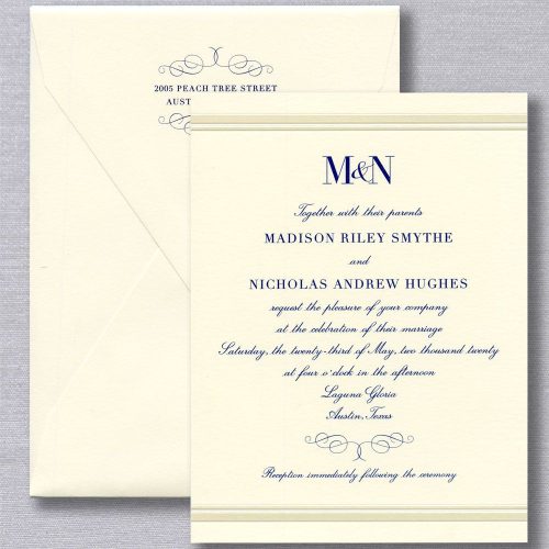 Pearl Lines Wedding Invitation