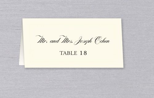Custom Printed Wedding Place Card with Guest Name and Table Number