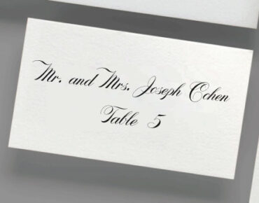 Digital Calligraphy place cards