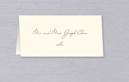 Custom Printed Wedding Place Card with Guest Name and Table Number