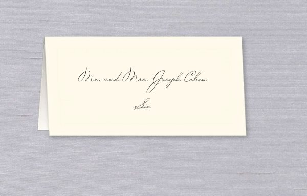 Custom Printed Wedding Place Card with Guest Name and Table Number