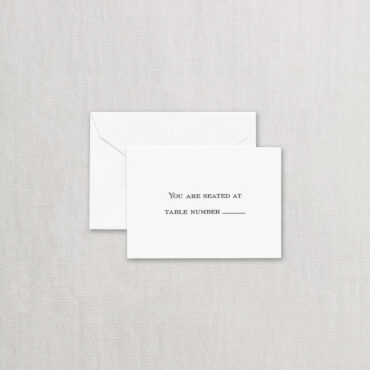 Hand Engraved Block Text Pearl White Table Card - Place Card