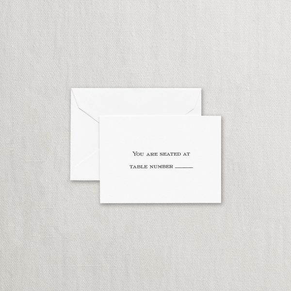 Hand Engraved Block Text Pearl White Table Card - Place Card
