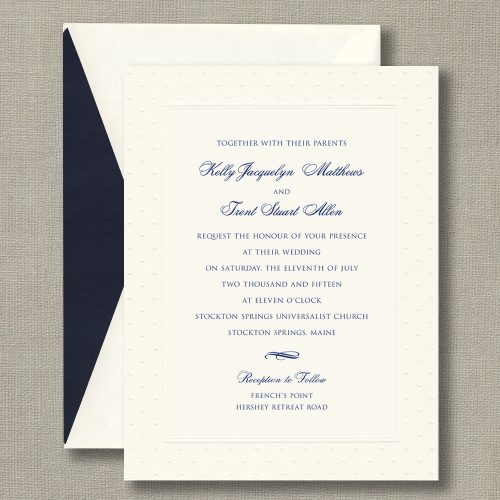 Embossed Swiss Dot Warm White Wedding Invitations