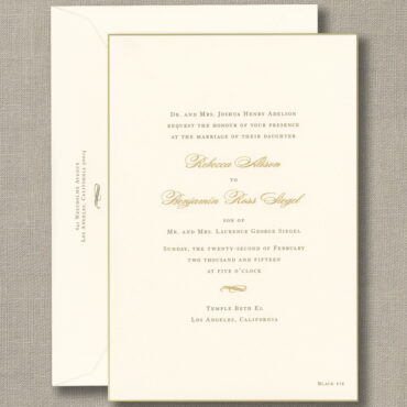 Ecru Heavyweight Gilt Edged Royalty Wedding Invitations