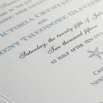 White Beaded Border Large Square Wedding Invitation | Cohen Printing ...