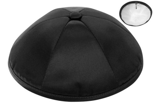 Black Deluxe Satin - Kippah