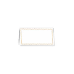Gold Bead & Stripe Bordered White Tent Style Place Cards