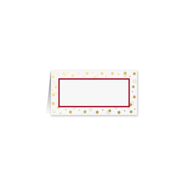 Gold Confetti with Red Place Card