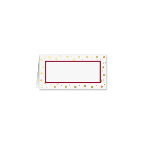 Gold Confetti with Red Place Card
