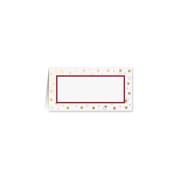 Gold Confetti with Red Place Card