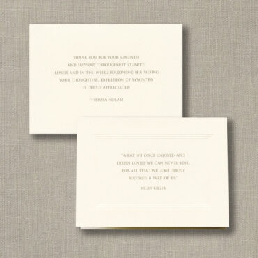 Personalized Triple Debossed Panel Large Ecru Sympathy Notes