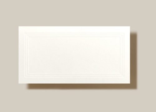 The perfect table requires the perfect seating arrangement. For décor that matches such a celebration, our triple debossed place cards in pearl white. Perfect for the baby shower and corporate luncheon alike.