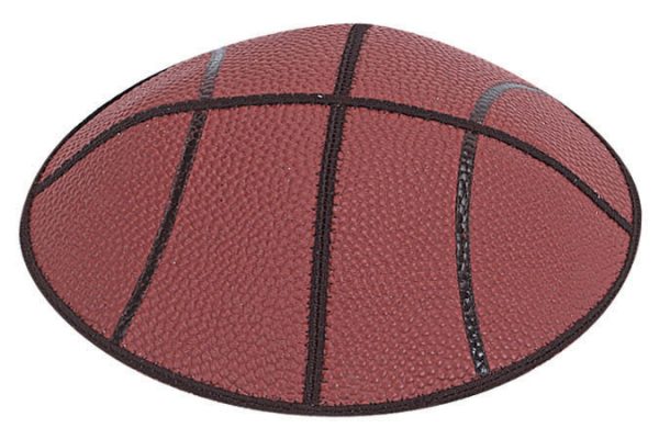 This Design Leather Kippah is designed for Basketball fans