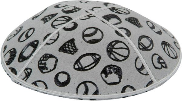 Embossed Sports - Kippah, Chai Embossed - Kippah, Our embossed foil kippah, meticulously crafted from luxurious suede, showcases a refined 4-panel design and stands at an elegant 3" high. The foil embossing can be rendered in various exquisite colors. The price includes a custom plate and design, along with a selection of sophisticated fonts at no extra charge.