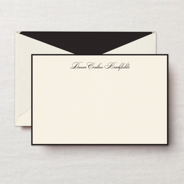 Ecru Black Bordered Correspondence Card