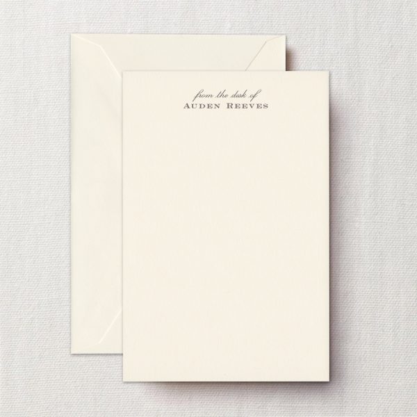 Ecru Vertical Correspondence Card