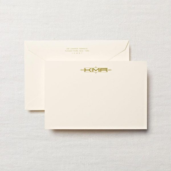 Ecruwhite Correspondence Card with Monogram