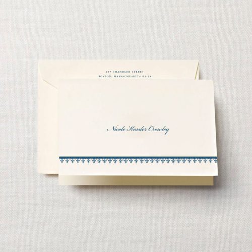 Ecruwhite Informal Lightweight Note with Decorative Rule