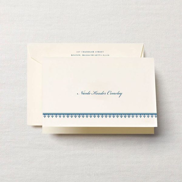 Ecruwhite Informal Lightweight Note with Decorative Rule