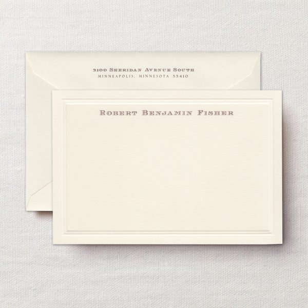Madison Ecru Bevel Frame Correspondence Card