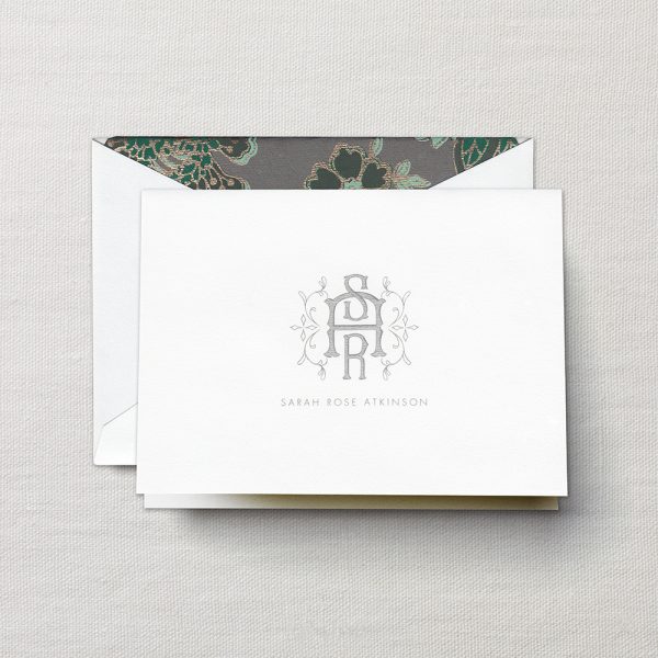 Newbury Monogram Fluorescent White Lightweight Note
