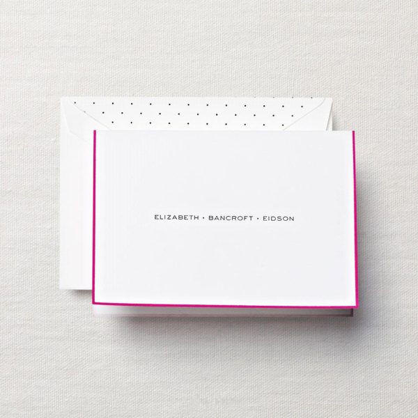 Pearl White Bordered Lightweight Note with Dotted Name
