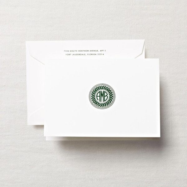 Pearl White Lightweight Note with Monogram