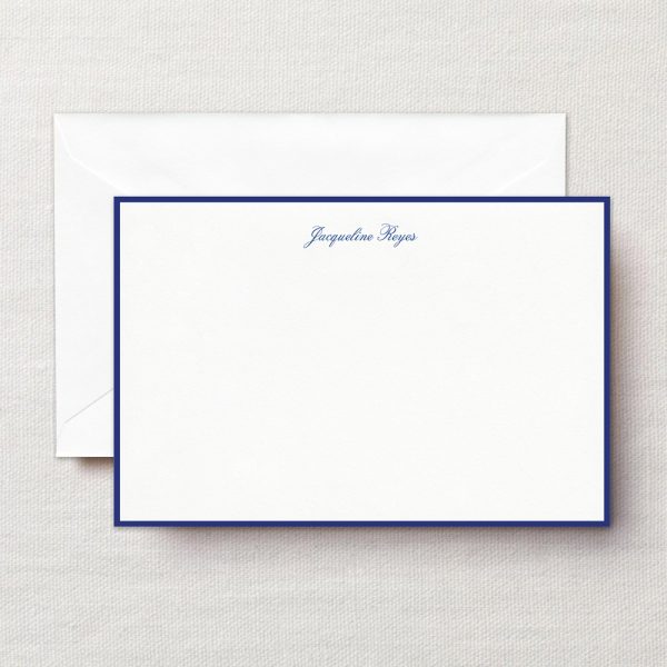Pearl White Regent Blue Bordered Correspondence Card