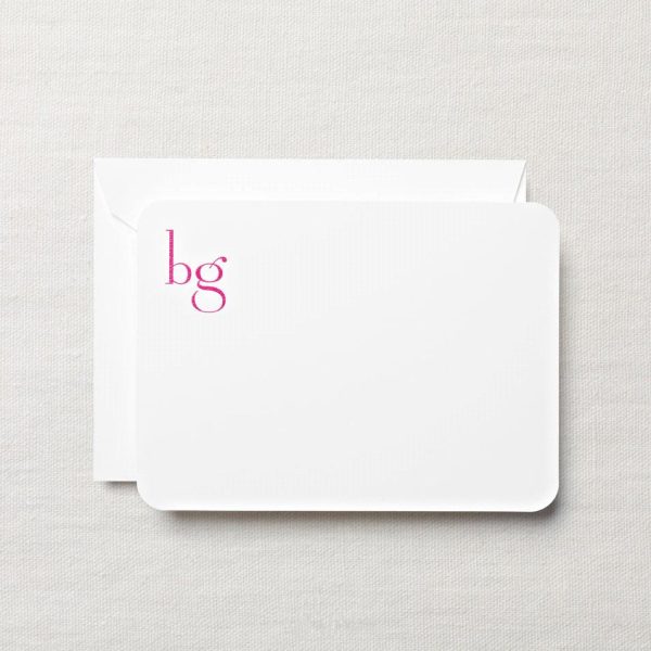 Personalized Pearl White Die Cut Correspondence Card