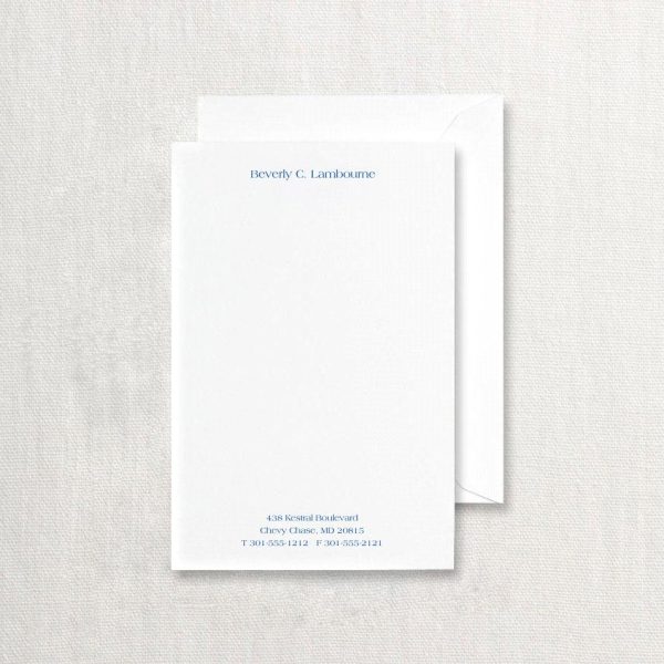 Personalized Vertical Pearl White Correspondence Card