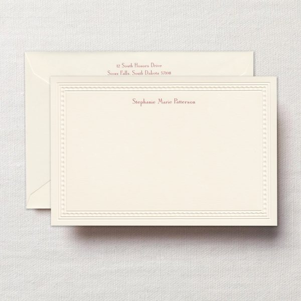 Vintage Ecru Correspondence Card with Pebble Frame