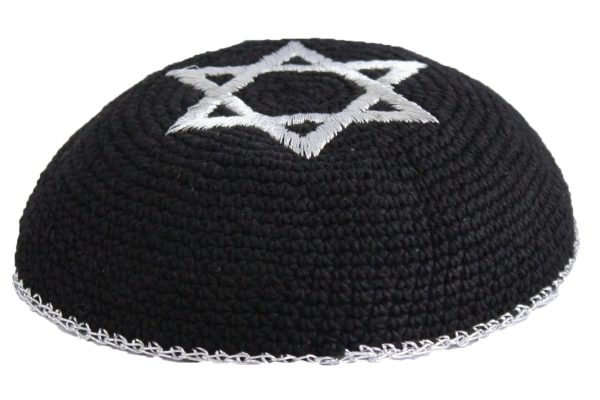 Silver Star of David Knit - Kippah