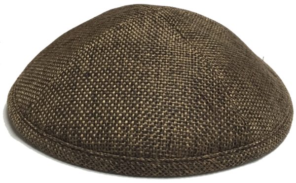 Custom personalized white burlap kippah for Jewish weddings, Bar Mitzvah and special occasions - Cohen Printing
